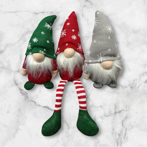 Christmas Gnomes Set 3PCS Plush Holiday Decorations Scandinavian Tomte Decor - Picture 5 of 6